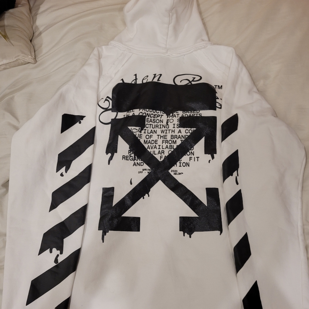 UA Off White Dripping Arrow Hoodie